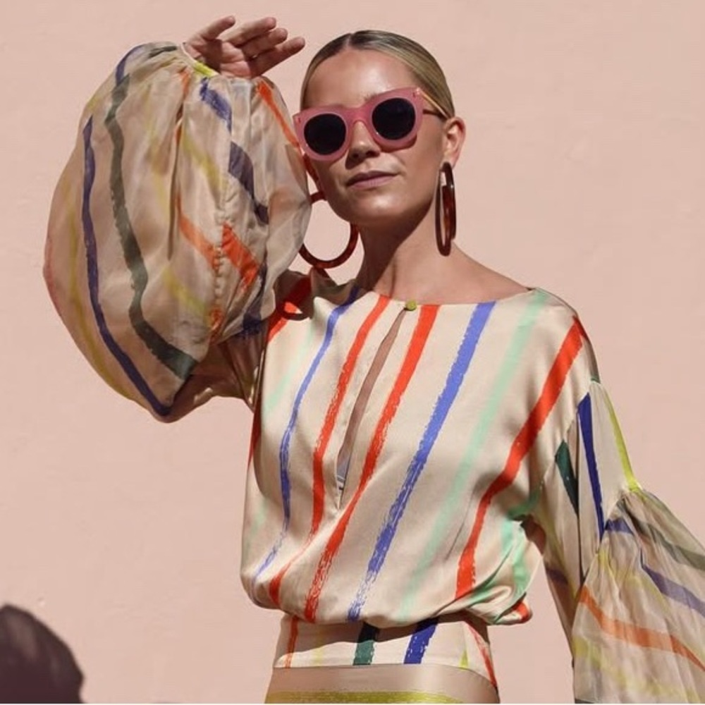 illesteva Pink & Gold Oversized Sunglasses
